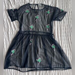 ASOS Sheer Mesh Cactus Embroidered Dress (12)